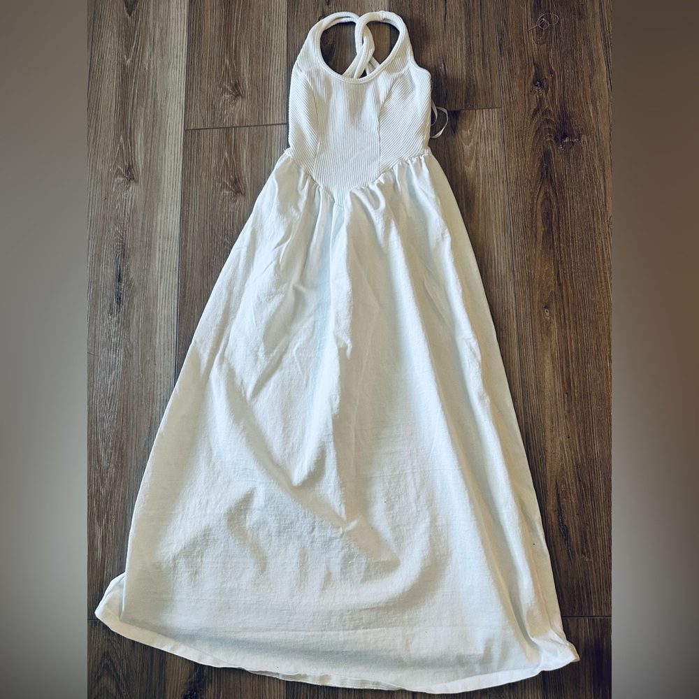 Lulus White Corset Style Cotton Midi S